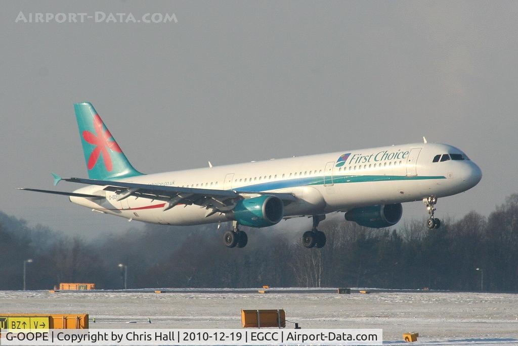 G-OOPE, 1998 Airbus A321-211 C/N 852, First Choice A321 landing on RW05L