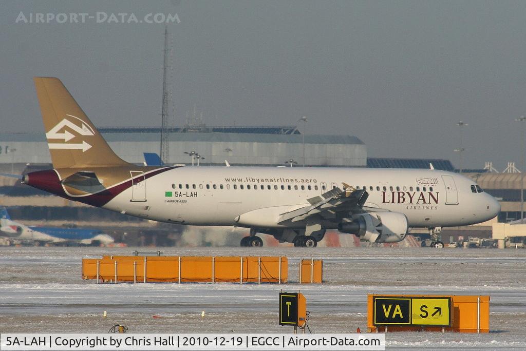 5A-LAH, 2010 Airbus A320-214 C/N 4405, Libyan Airways A320 landing on RW05L