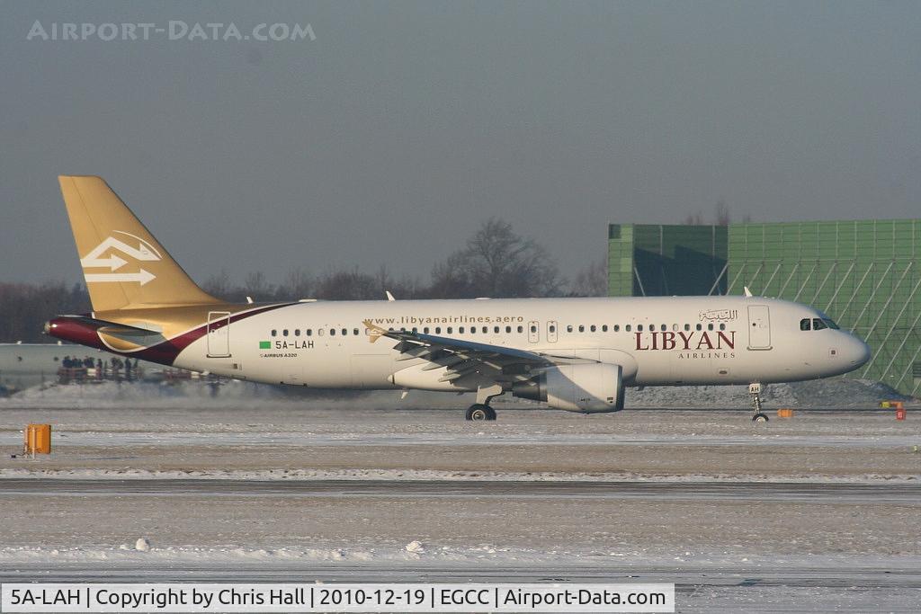 5A-LAH, 2010 Airbus A320-214 C/N 4405, Libyan Airways A320 landing on RW05L