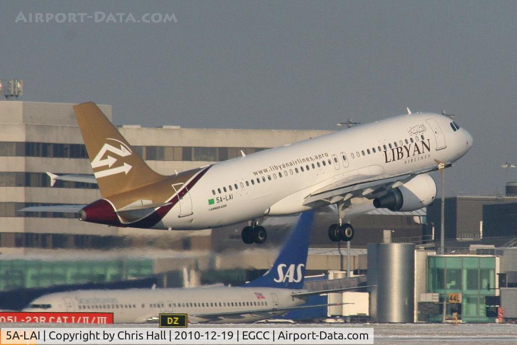 5A-LAI, 2010 Airbus A320-214 C/N 4450, Libyan Airways A320 departing from RW05L