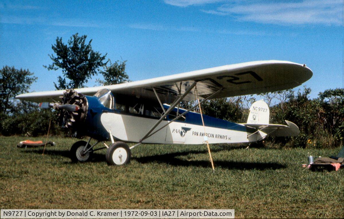 N9727, 1927 Fairchild 71 C/N 603, Blakesburgh, IA - 9-3-72