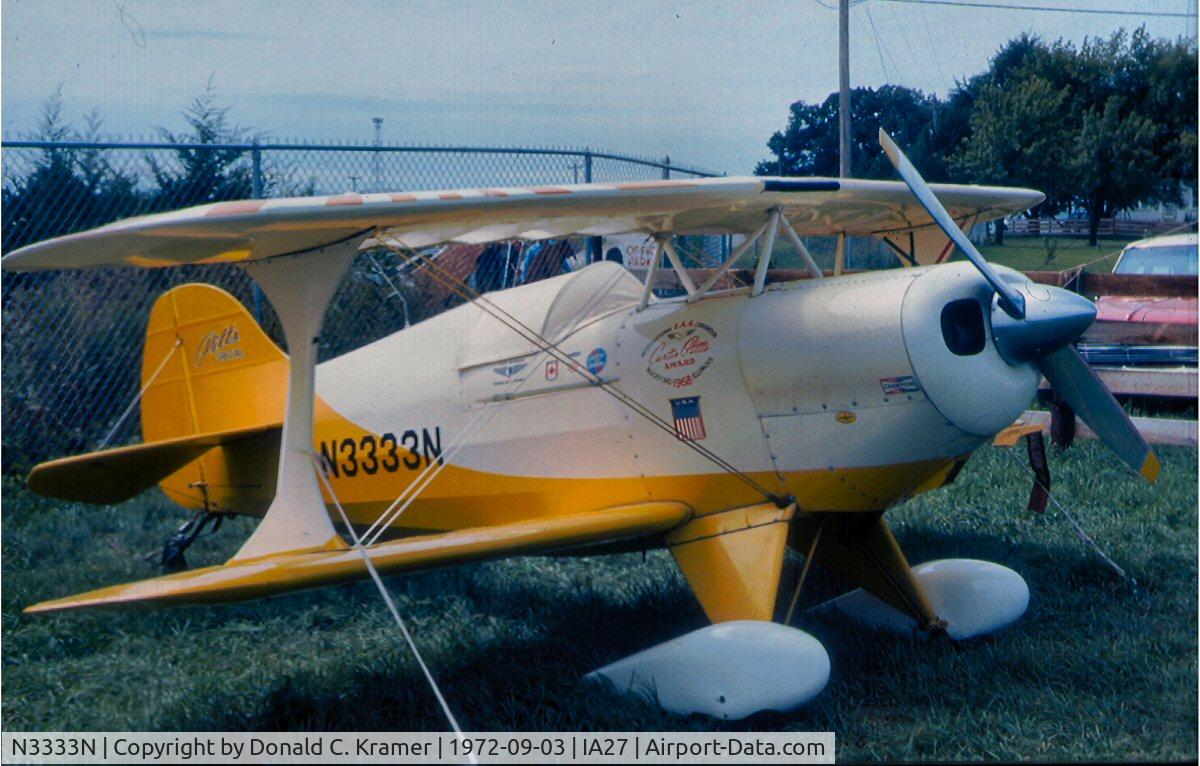 N3333N, 1968 Pitts Special C/N 21P, Blakesburg, IA - 09-03-1972