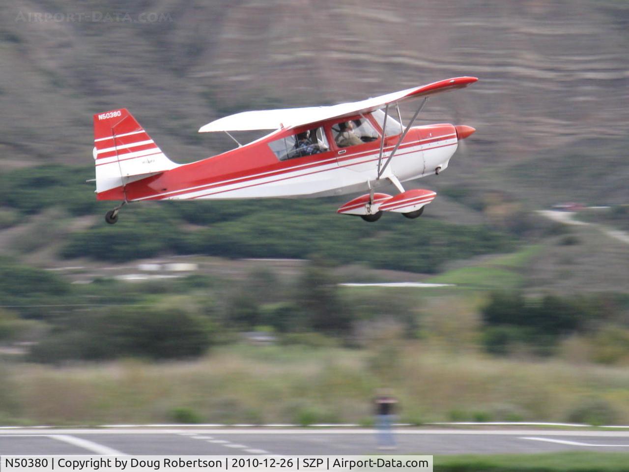 N50380, 1979 Bellanca 7ECA Citabria Citabria C/N 1291-79, 1979 Bellanca 7ECA CITABRIA, Lycoming O-235 115 Hp, takeoff climb Rwy 22