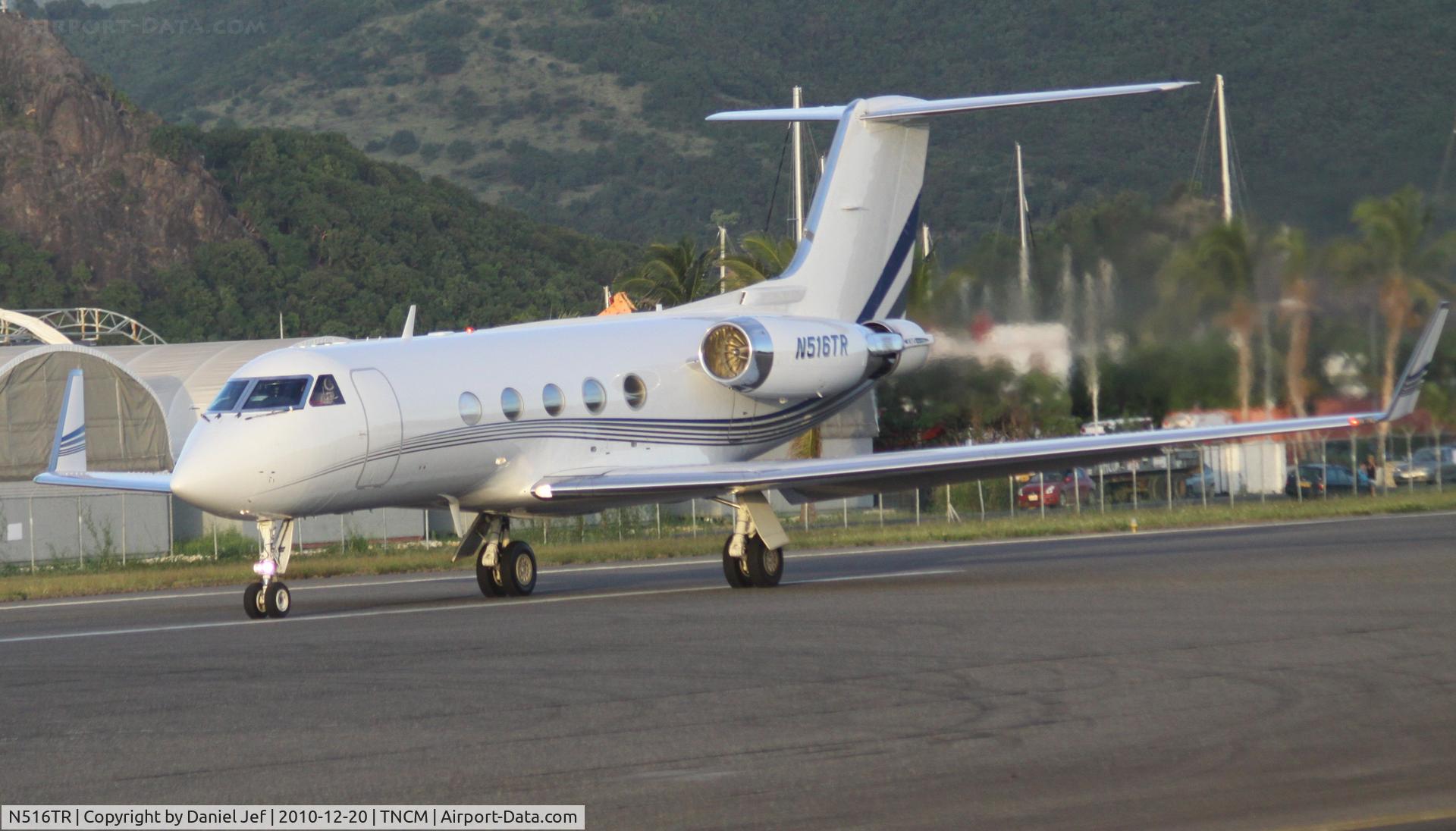 N516TR, 1980 Gulfstream Aerospace G-1159A Gulfstream III C/N 252, N516TR at full blast departing TNCM runway 28