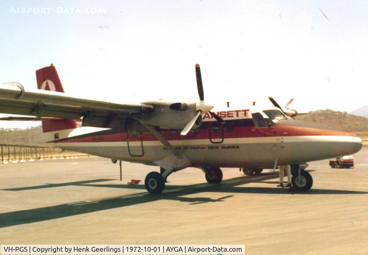 VH-PGS, 1969 De Havilland Canada DHC-6-300 Twin Otter C/N 269, Goroka   Airstrip , Papua New Guinea, Oct 1972

Photo scanned from original
