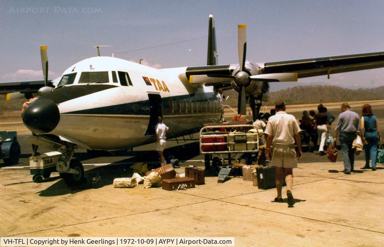 VH-TFL, 1965 Fokker F-27-200 Friendship C/N 10284, Port Moresby, Papua New Guinea, sep 1972

Photo scanned from original