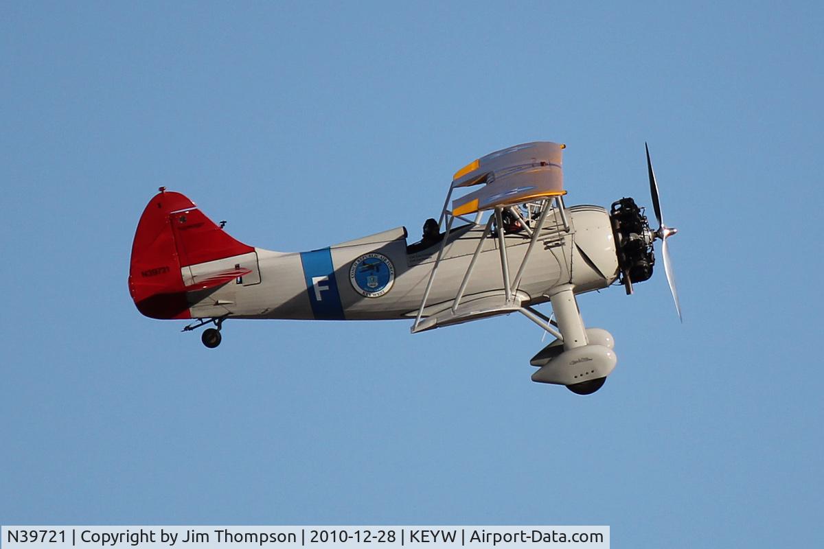 N39721, 1942 Waco UPF-7 C/N 5854, Departing Key West Intl (KEYW) Runway 9