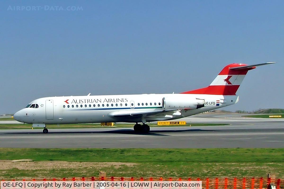 OE-LFQ, 1996 Fokker 70 (F-28-0070) C/N 11568, Fokker F-70 [11568] (Austrian Airlines) Vienna~OE 16/04/2005.
