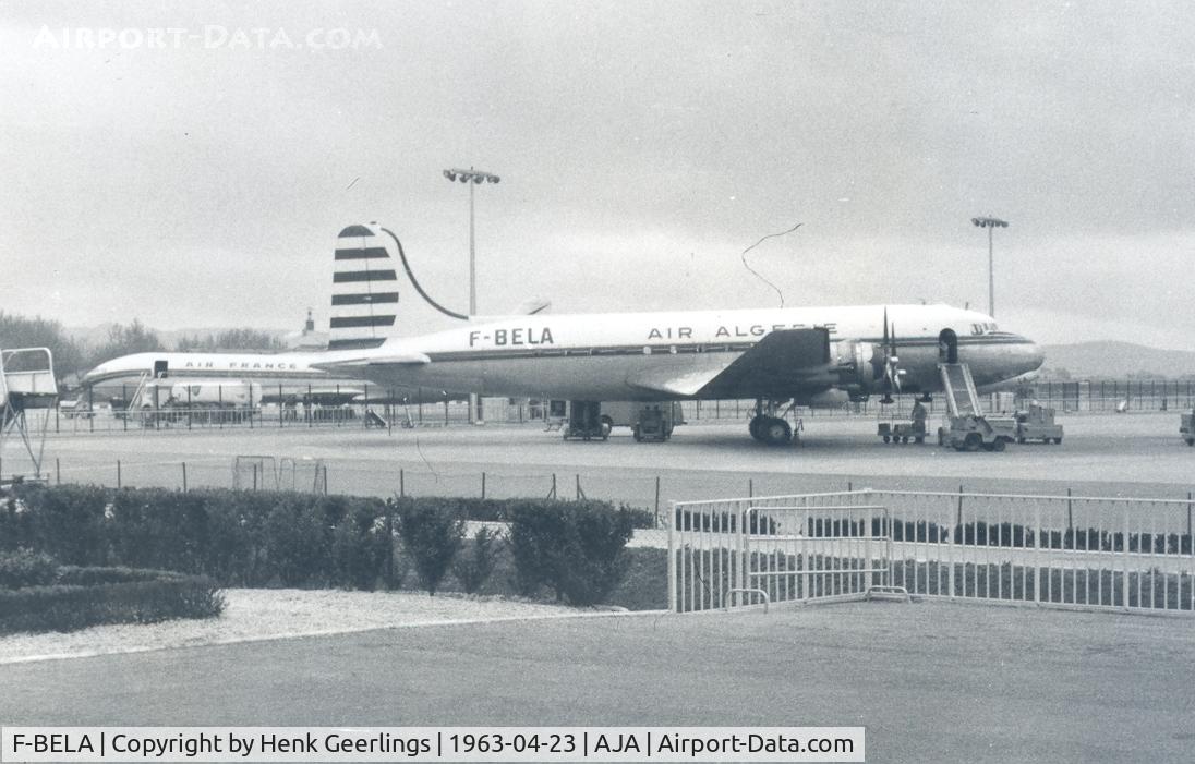F-BELA, 1943 Douglas C-54A Skymaster C/N 10312, Scan from photo .

Ajaccio Airport , 23 apr 1963