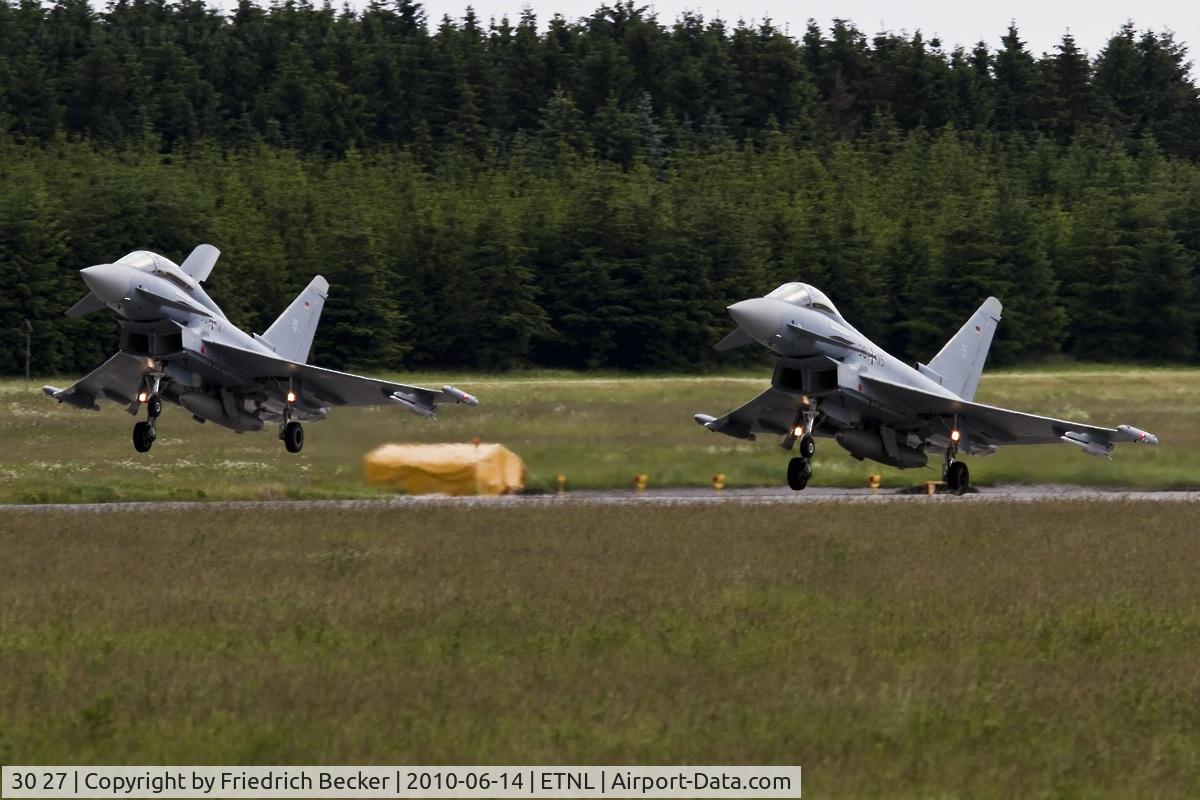 30 27, 2005 Eurofighter EF-2000 Typhoon T C/N GT011, moments prior touchdown