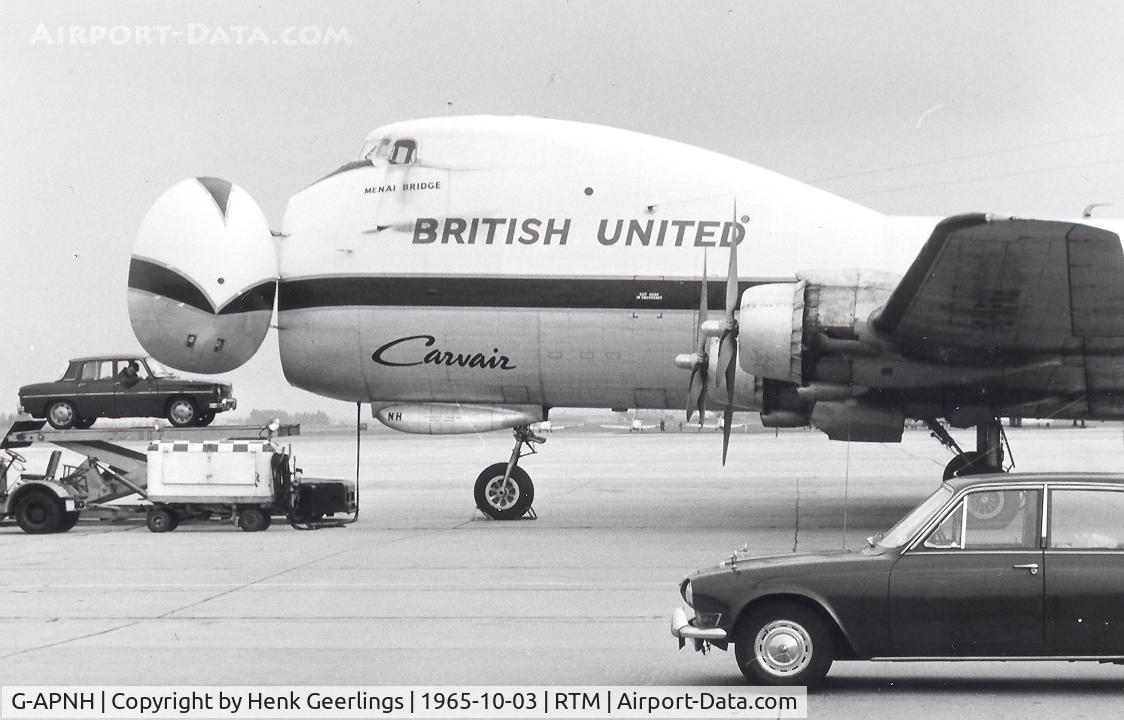 G-APNH, 1964 Aviation Traders ATL-98 Carvair (C-54B Conversion) C/N 11, Rotterdam , Zestienhoven, British Air Ferries

Scan from photo