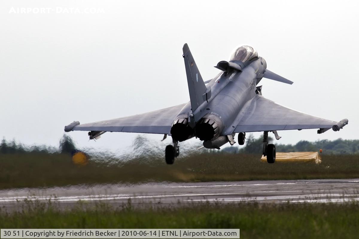 30 51, Eurofighter EF-2000 Typhoon S C/N GS036, moments prior touchdown