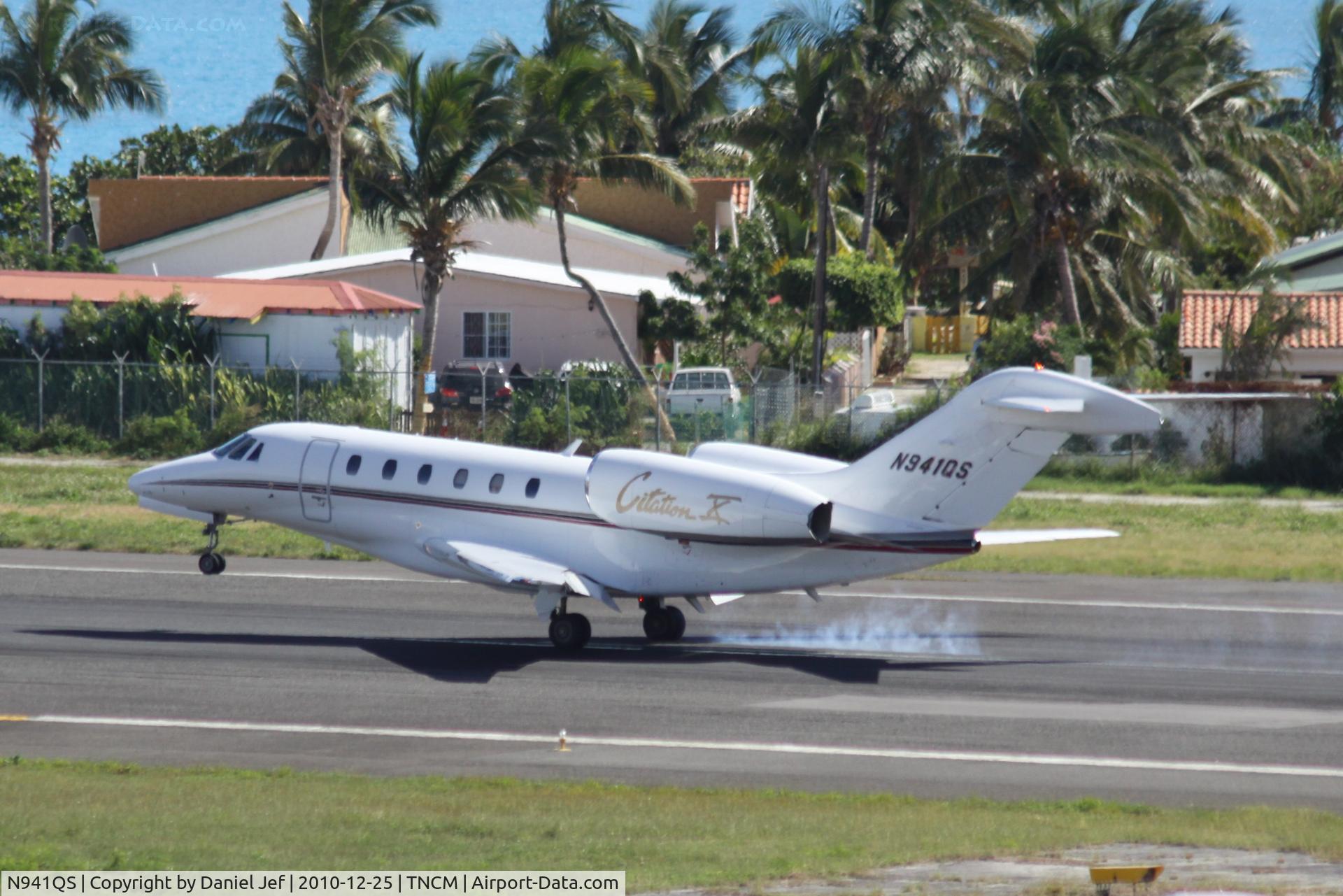 N941QS, 2001 Cessna 750 Citation X Citation X C/N 750-0141, N941QS landing at TNCM