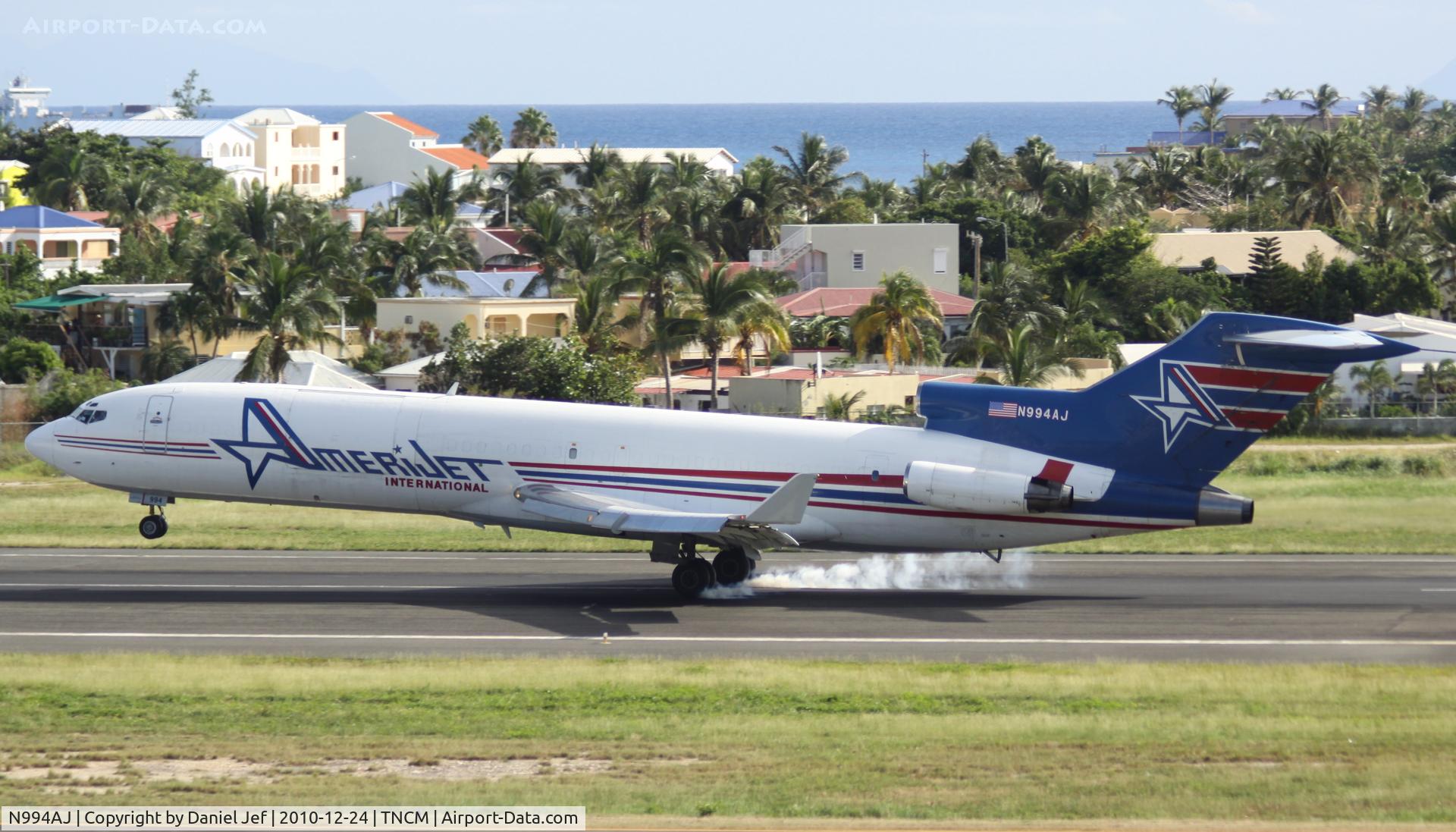 N994AJ, 1975 Boeing 727-233F C/N 20942, Amerijet N994AJ landing at TNCM
