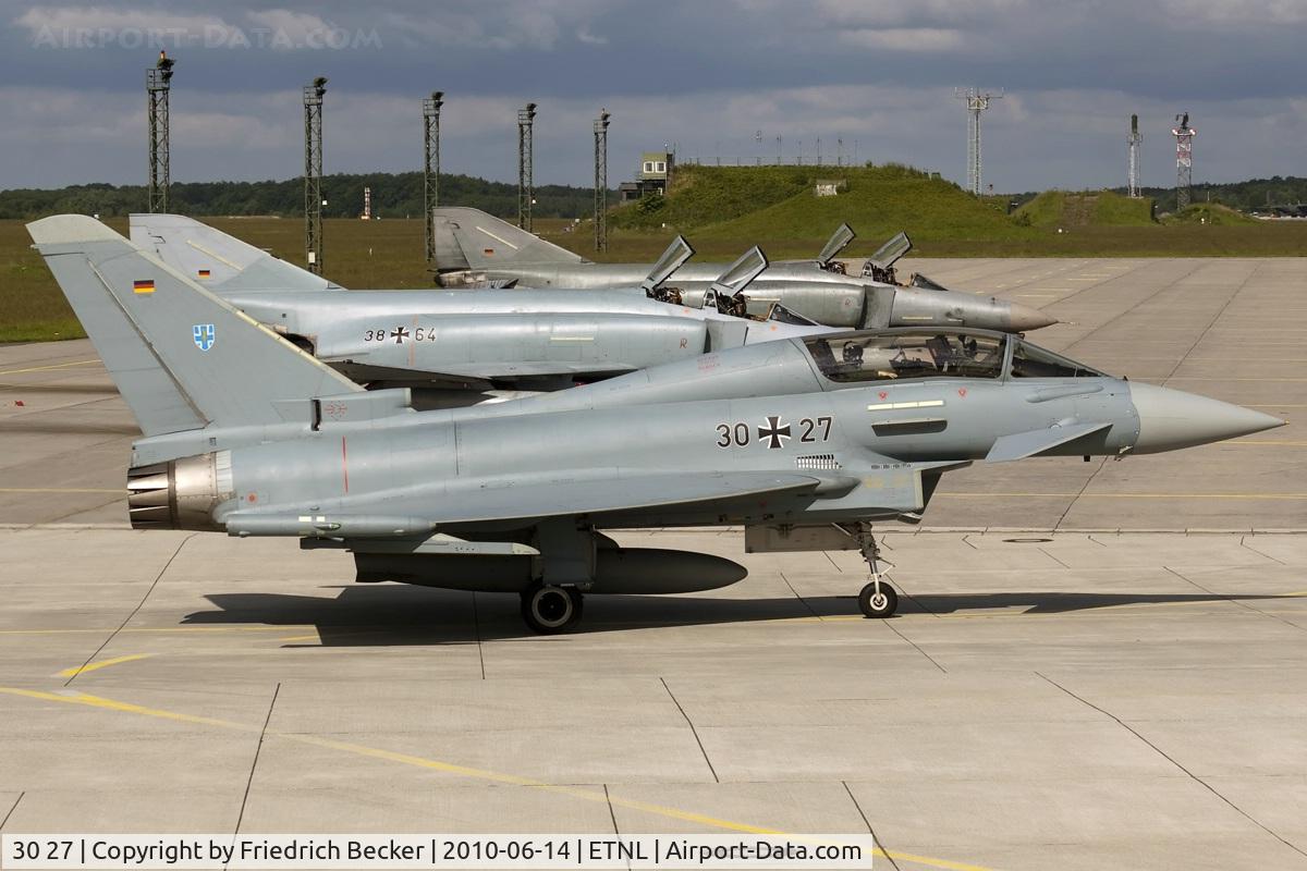 30 27, 2005 Eurofighter EF-2000 Typhoon T C/N GT011, taxying to the last chance inspection