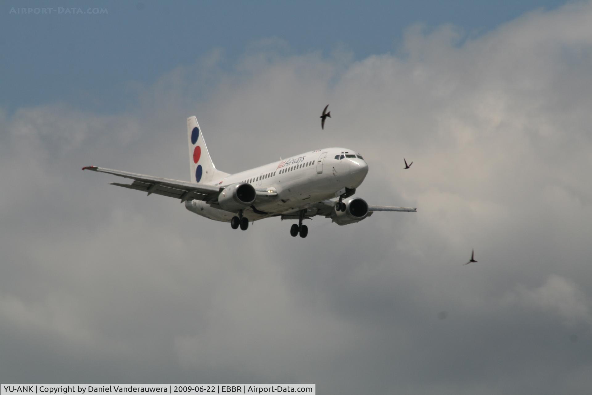 YU-ANK, 1986 Boeing 737-3H9 C/N 23715/1310, Arrival of flight JU272 to RWY 02