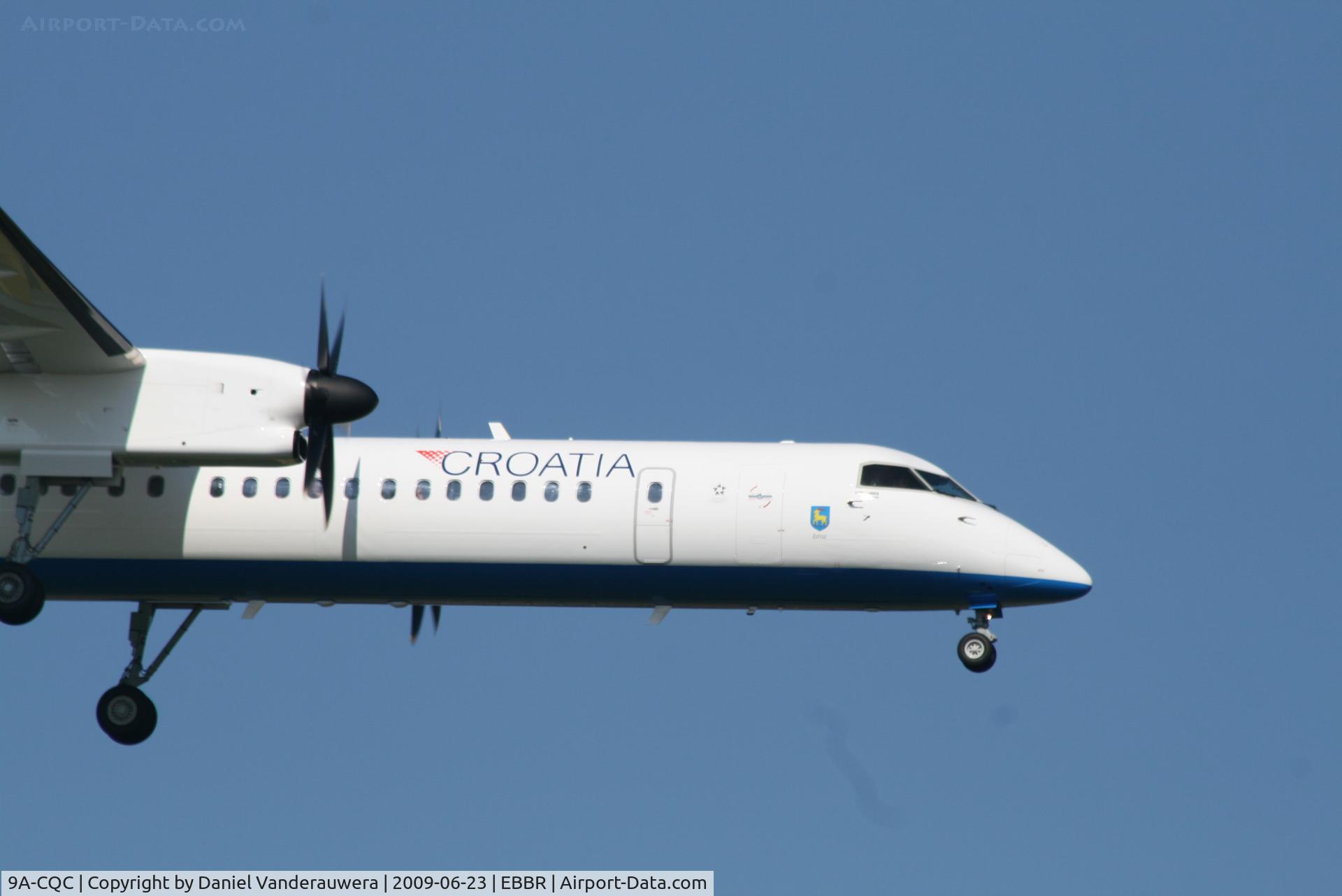 9A-CQC, 2009 De Havilland Canada DHC-8-402Q Dash 8 C/N 4258, Arrival of flight OU458 to RWY 02