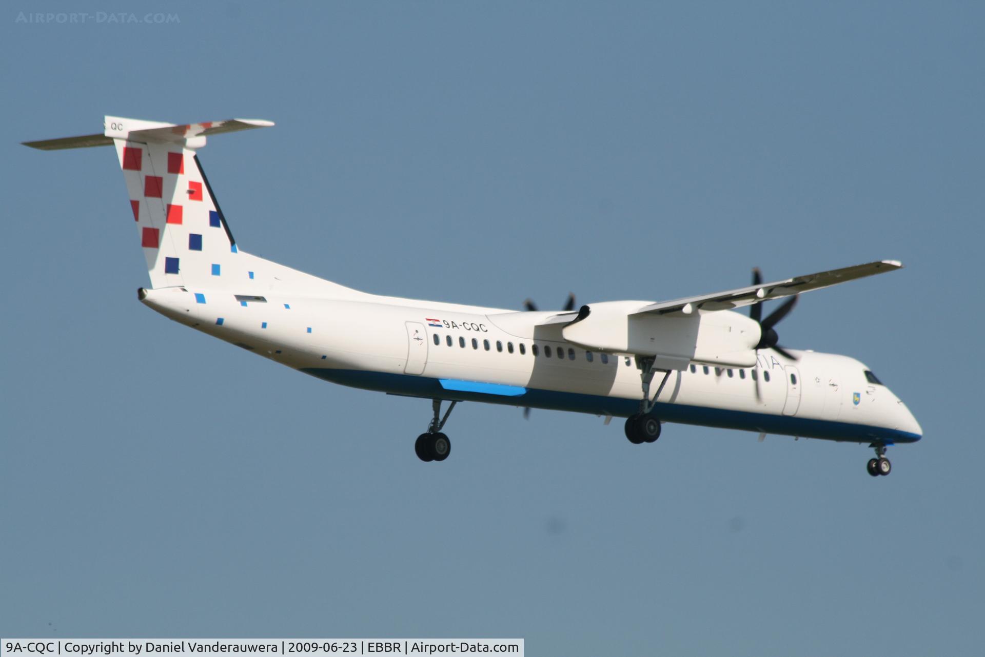 9A-CQC, 2009 De Havilland Canada DHC-8-402Q Dash 8 C/N 4258, Flight OU458 is descending to RWY 02