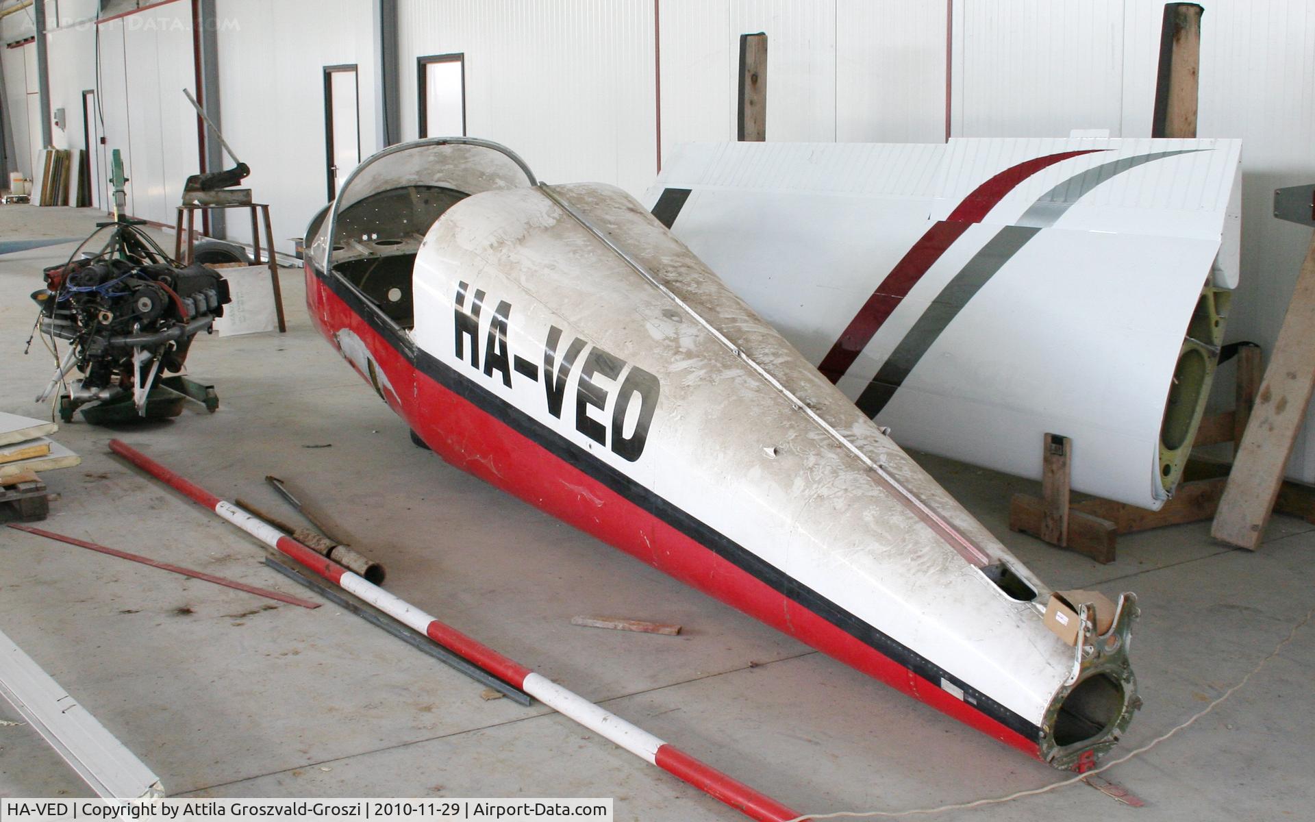 HA-VED, 1966 Morane-Saulnier MS.893A Rallye Commodore 180 C/N 10650, Kadarkut Airfield, hangar - During a renovation.