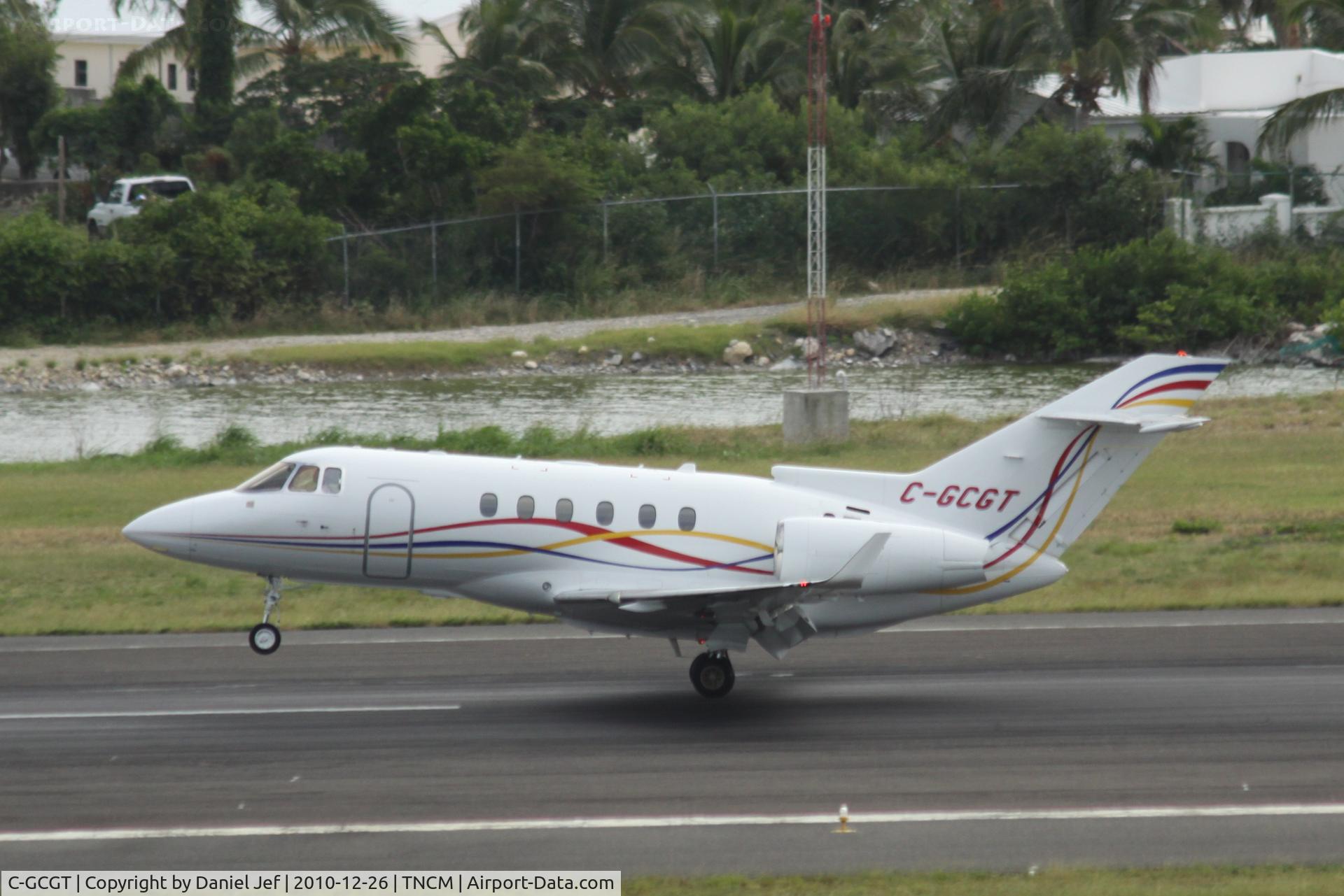 C-GCGT, 2007 Raytheon Hawker 850XP C/N 258828, C-GCGT landing at TNCM
