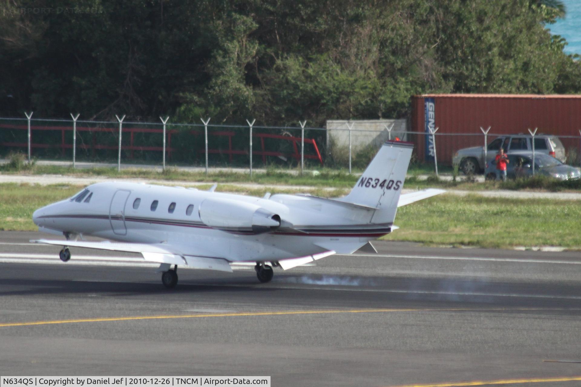 N634QS, 2005 Cessna 560XL Citation XLS C/N 560-5558, N634QS landing at TNCM
