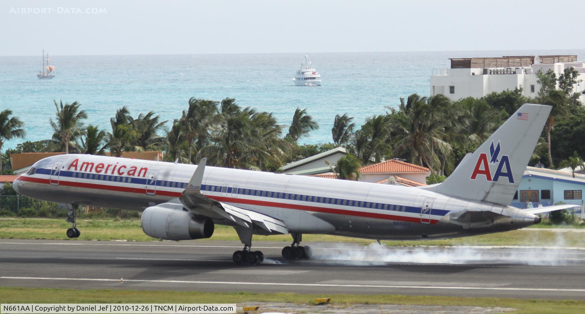 N661AA, 1992 Boeing 757-223 C/N 25295, American airlines landing at TNCM