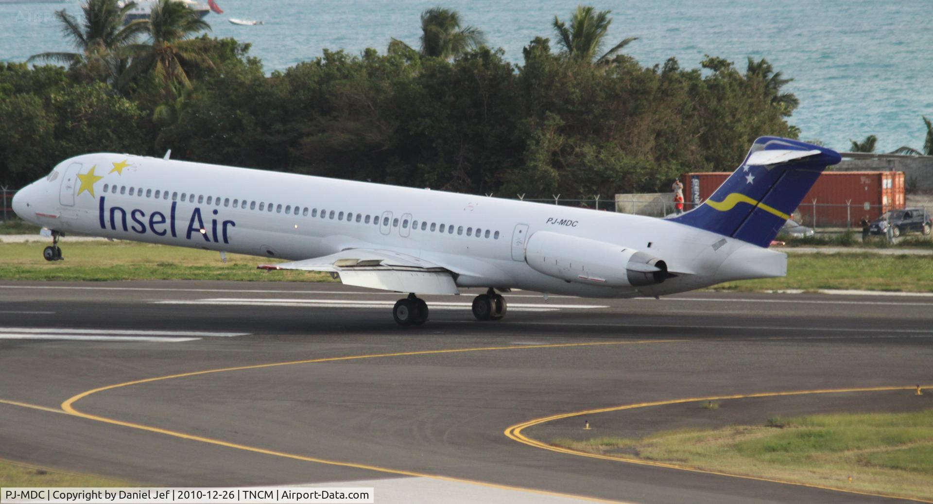 PJ-MDC, 1988 McDonnell Douglas MD-82 (DC-9-82) C/N 49434, Insel air PJ-MDC landing at TNCM