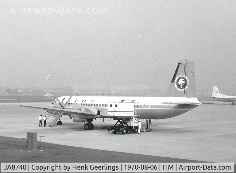 JA8740, 1969 NAMC YS-11A-205 C/N 2109, All Nippon Airways , YS-11 , Osaka Itami Airport, 06 aug 1970