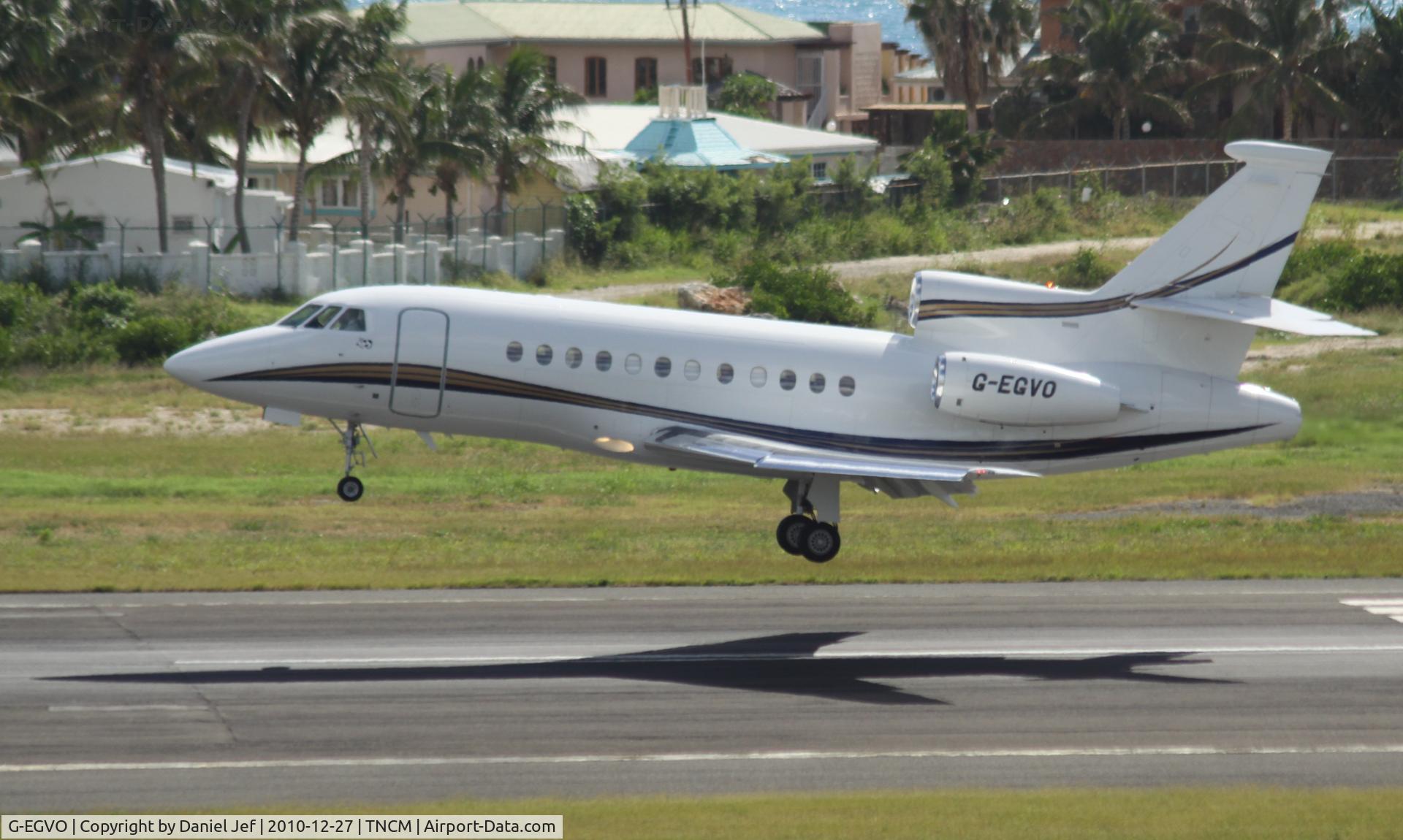 G-EGVO, 2005 Dassault Falcon 900EX C/N 151, G-EGVO landing at TNCM