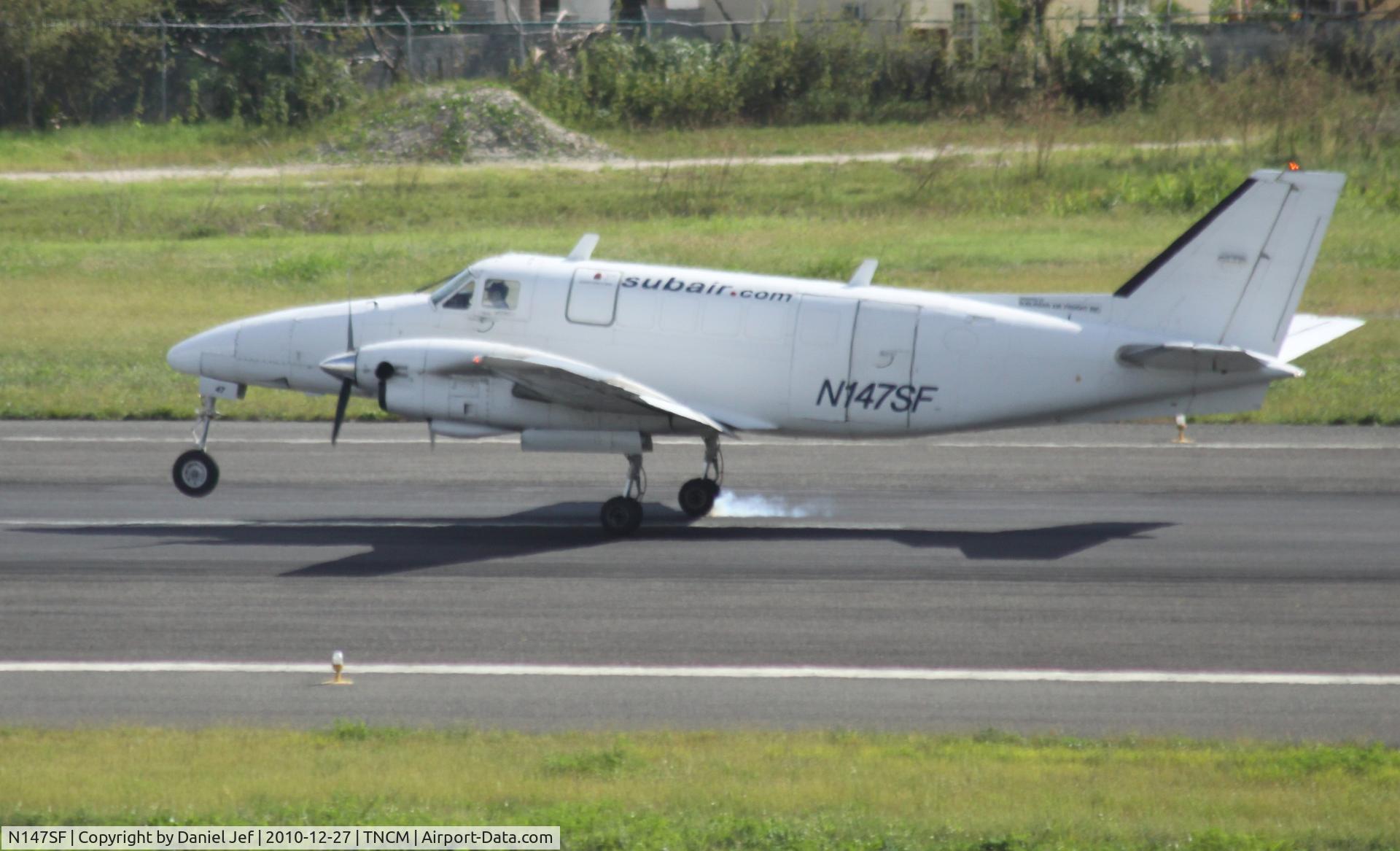 N147SF, 1968 Beech 99 C/N U-47, N147SF landing at TNCM