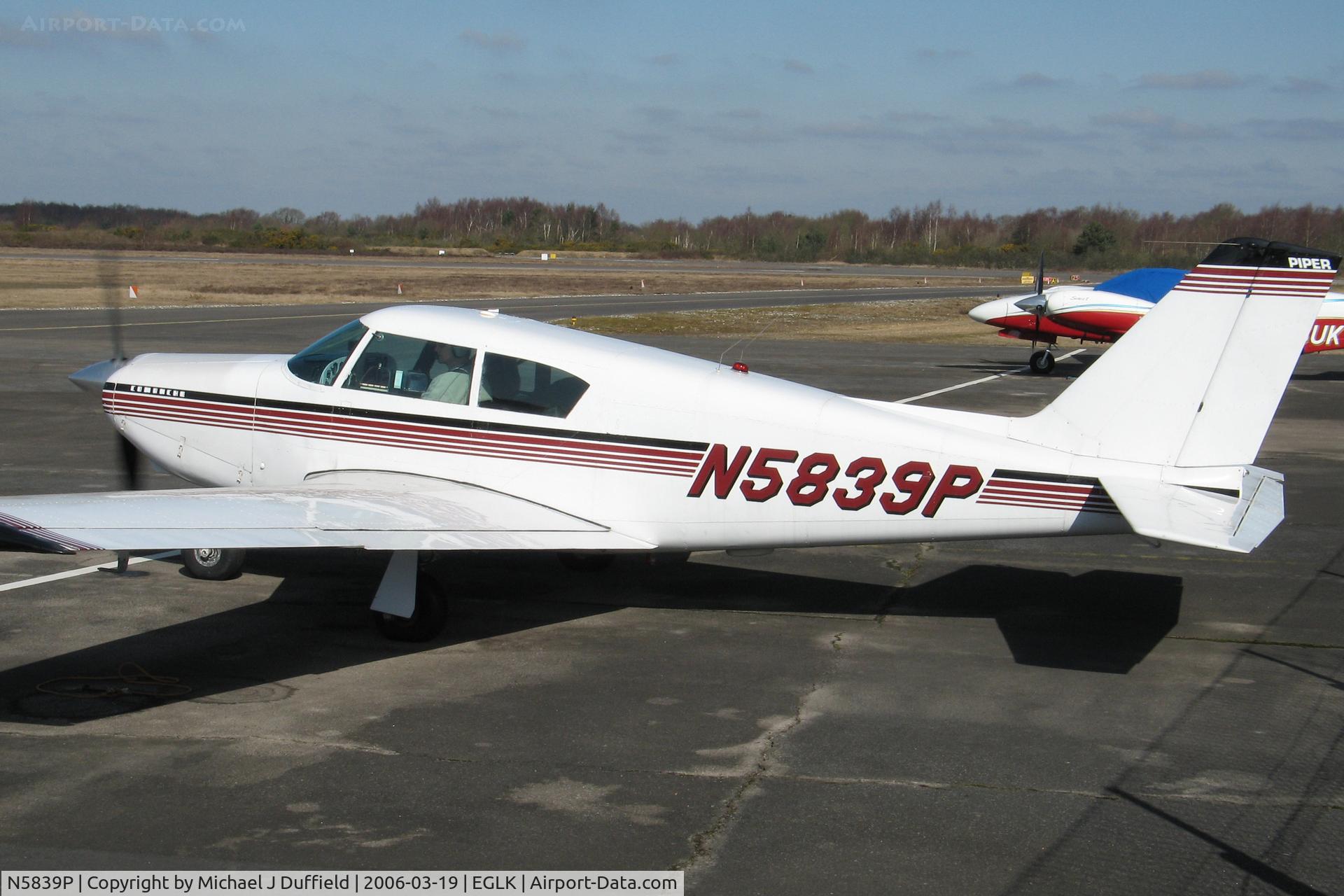 N5839P, Piper PA-24 Comanche C/N 24-920, Blackbushe resident Comanche photographed on 19th March 2006