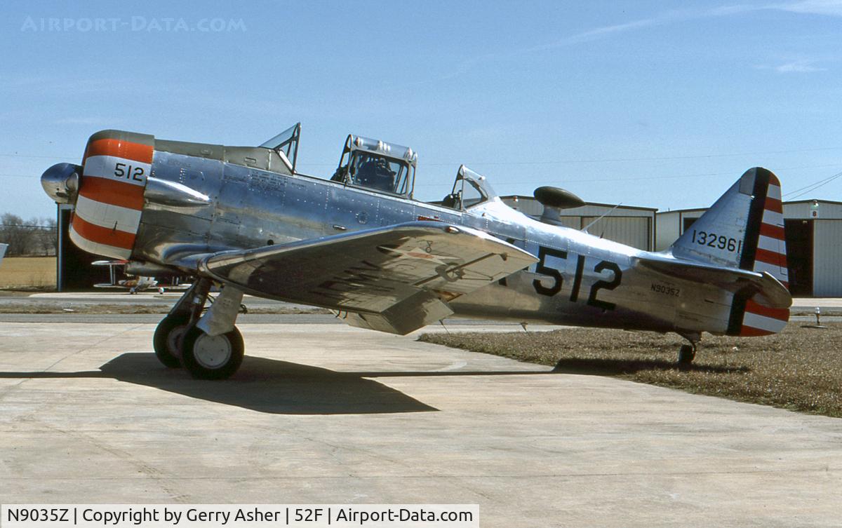 N9035Z, 1949 North American T-6G Texan C/N 168-094, Taken on the Aero Valley ramp, spring of '89 after the markings application.