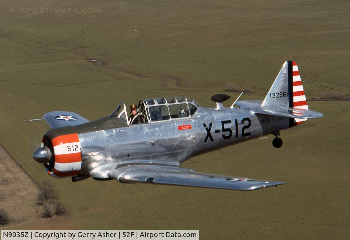N9035Z, 1949 North American T-6G Texan C/N 168-094, Air-to-air photo session north of Aero Valley, spring of '89.