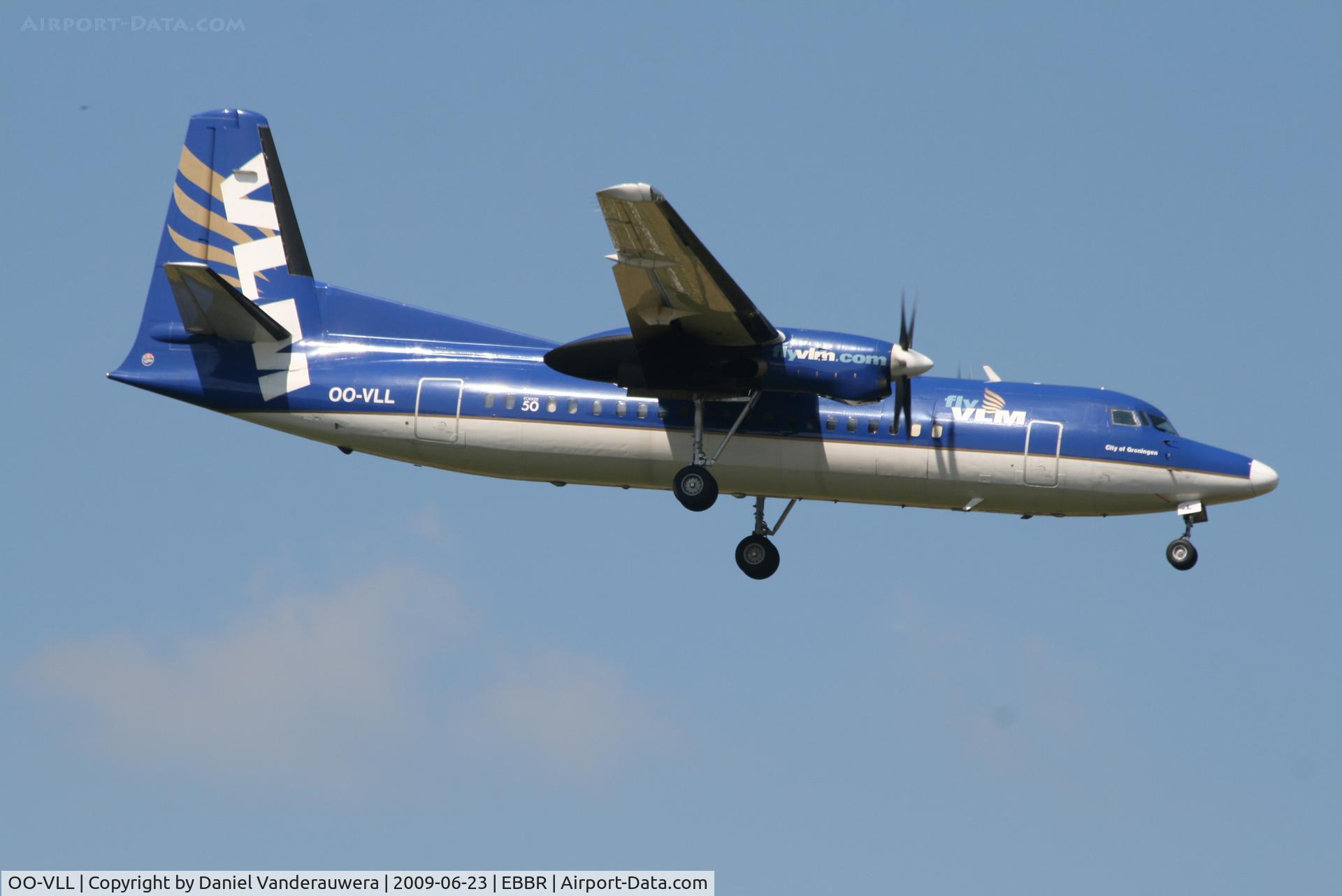 OO-VLL, 1989 Fokker 50 C/N 20144, Arrival of flight VG154 to RWY 02
