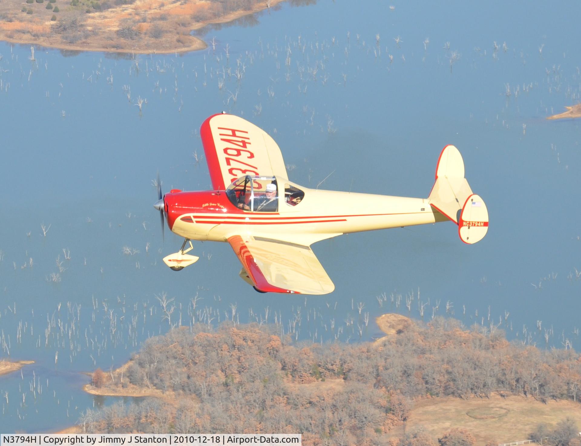 N3794H, 1947 Erco 415C Ercoupe C/N 4419, Dec. 18th, 2010. Flight over Lake Ray Roberts.