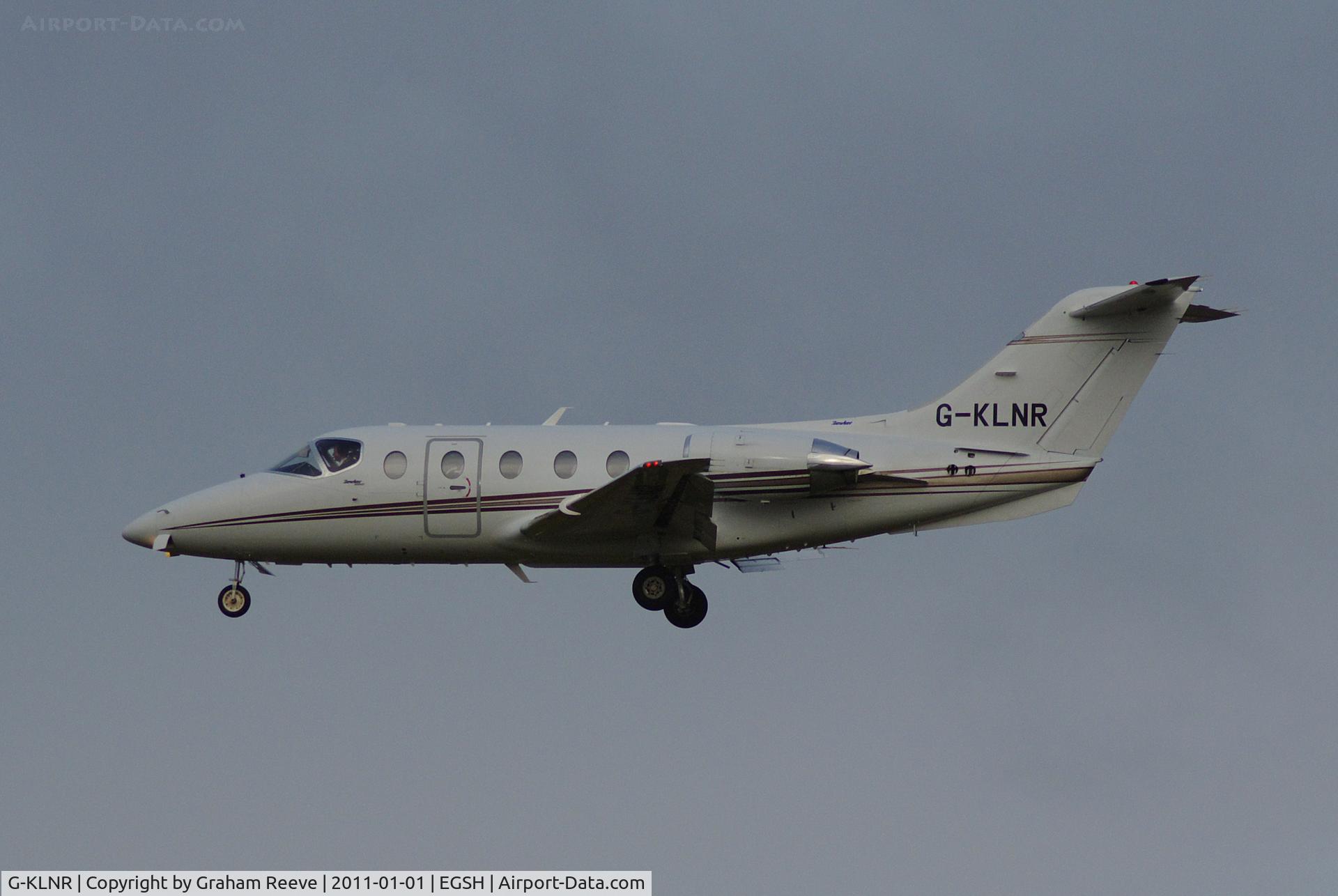 G-KLNR, 2009 Raytheon Hawker 400XP C/N RK-552, Landing at Norwich.