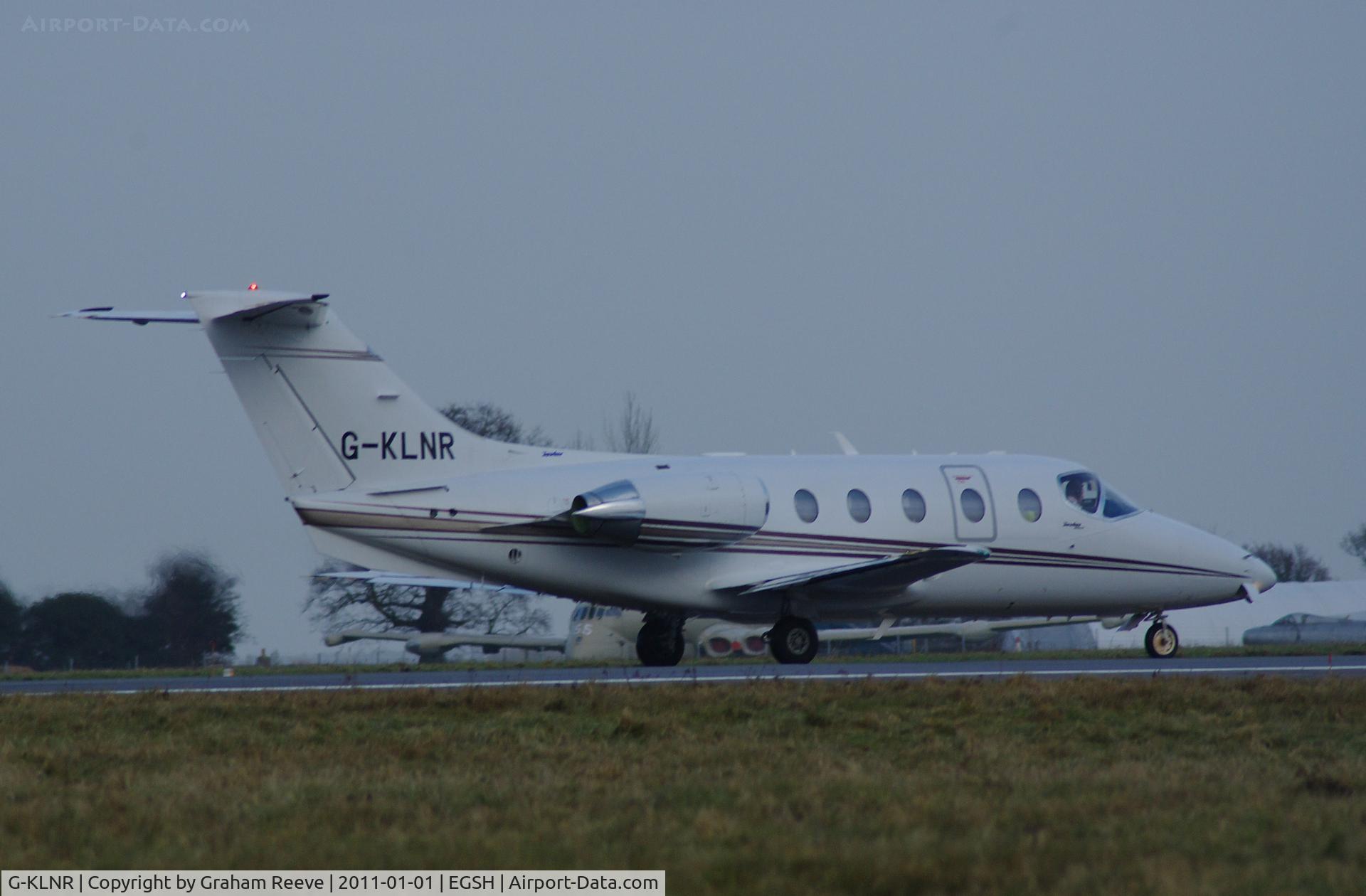 G-KLNR, 2009 Raytheon Hawker 400XP C/N RK-552, Taking off from Norwich.