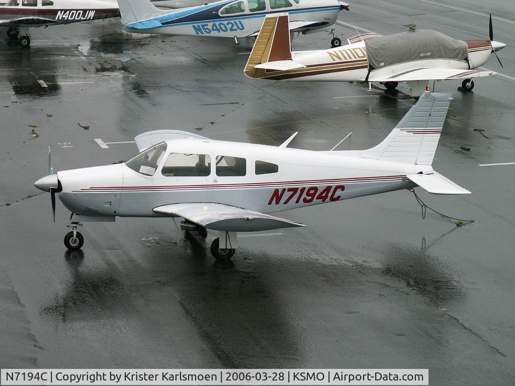 N7194C, 1975 Piper PA-28R-200 C/N 28R-7635096, Really wet day at KSMO.