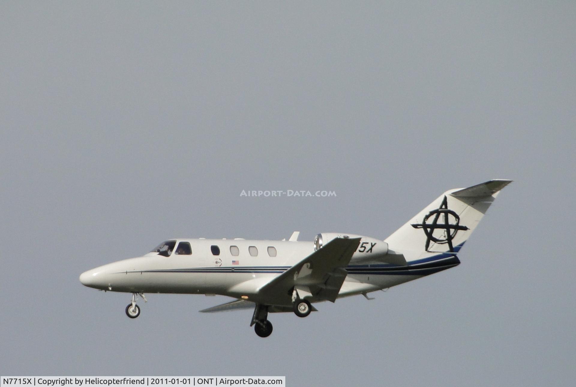 N7715X, 2007 Cessna 525 CitationJet CJ1+ C/N 525-0653, On final to runway 26R