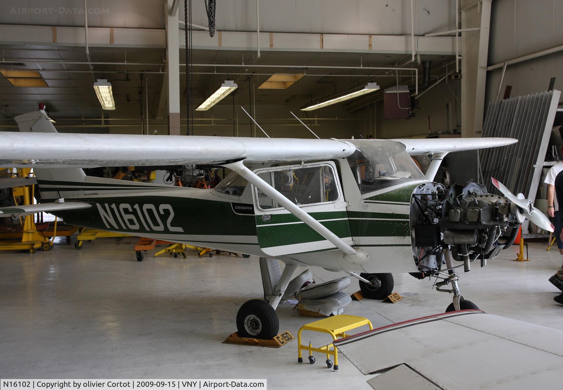N16102, 1972 Cessna 150L C/N 15073478, Under repairs at Van Nuys
