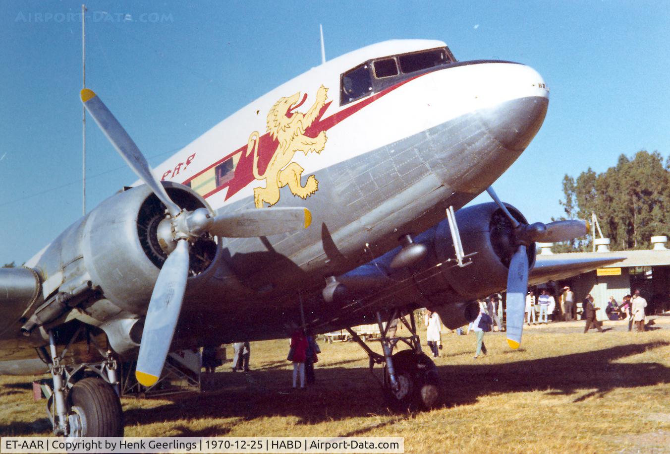 ET-AAR, Douglas C-47A-30-DL Skytrain C/N 9465, Ethiopian Airlines, Domestic Flight.

Bahar Dar Airstrip , Dec 1970