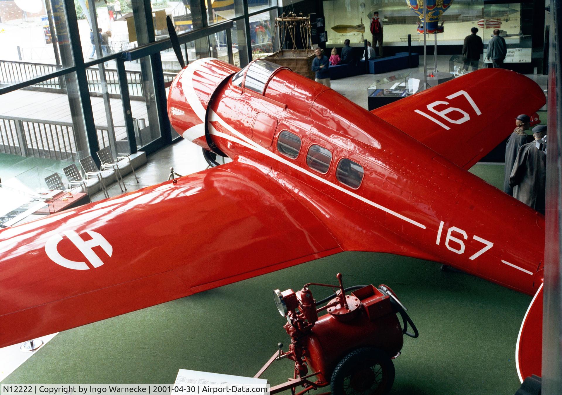 N12222, Lockheed 9C Orion C/N 180, Lockheed 9C Orion (painted to represent CH-167 of Swissair) at the Verkehrshaus der Schweiz, Luzern