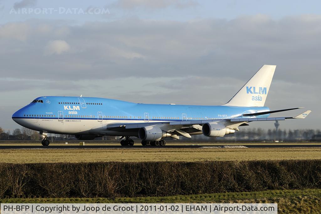 PH-BFP, 1993 Boeing 747-406BC C/N 26374, last sunlight of the day.
