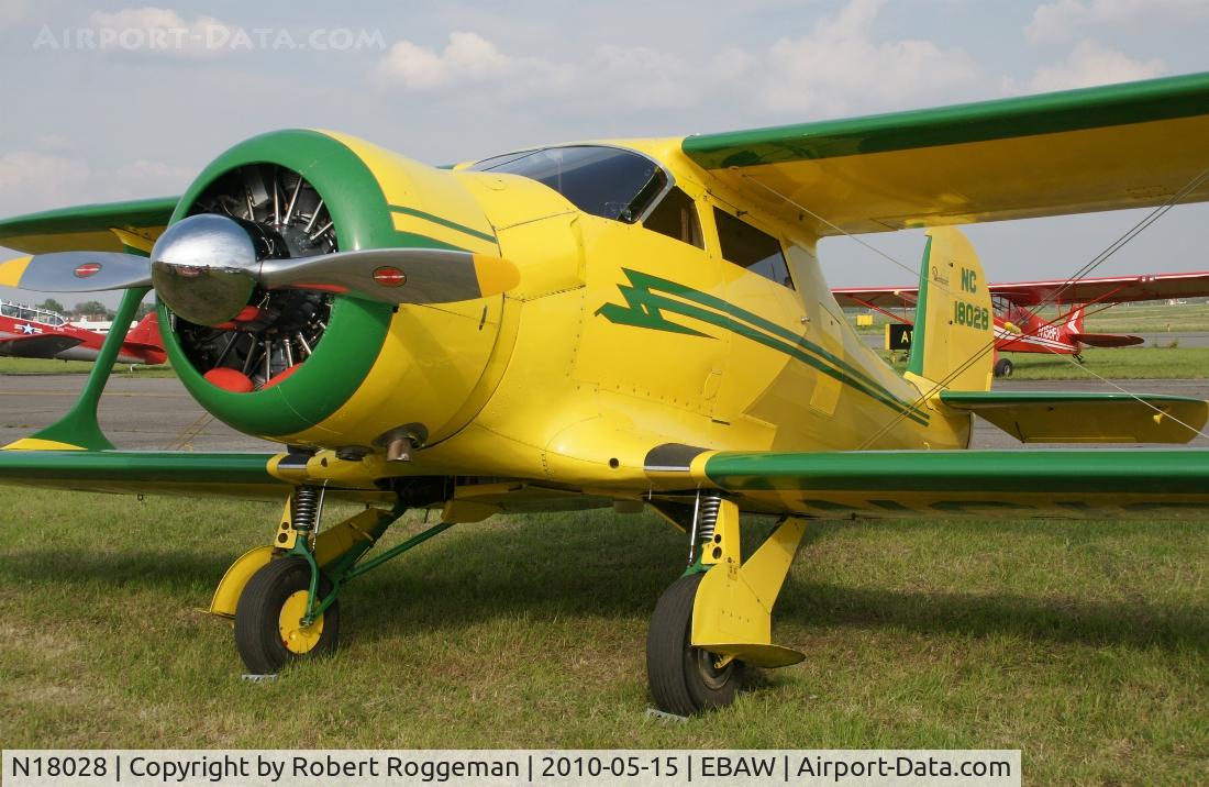 N18028, 1937 Beech D17S Staggerwing C/N 147, Fly in.