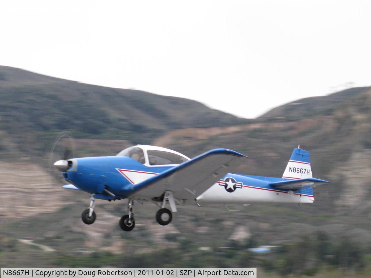 N8667H, 1947 North American Navion C/N NAV-4-667, 1947 North American NAVION, 285 Hp Continental upgrade, takeoff climb Rwy 04