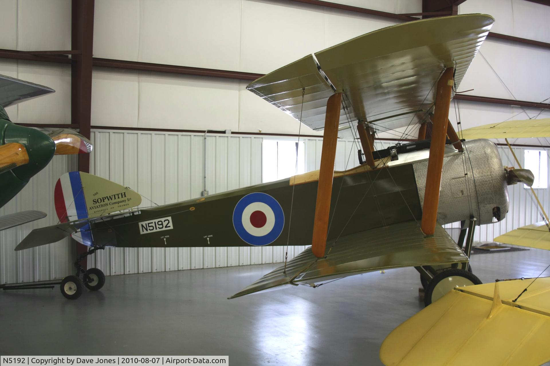 N5192, 1968 Sopwith Pup Replica C/N 01, Taken at Creve Coeur 07/08/2010
