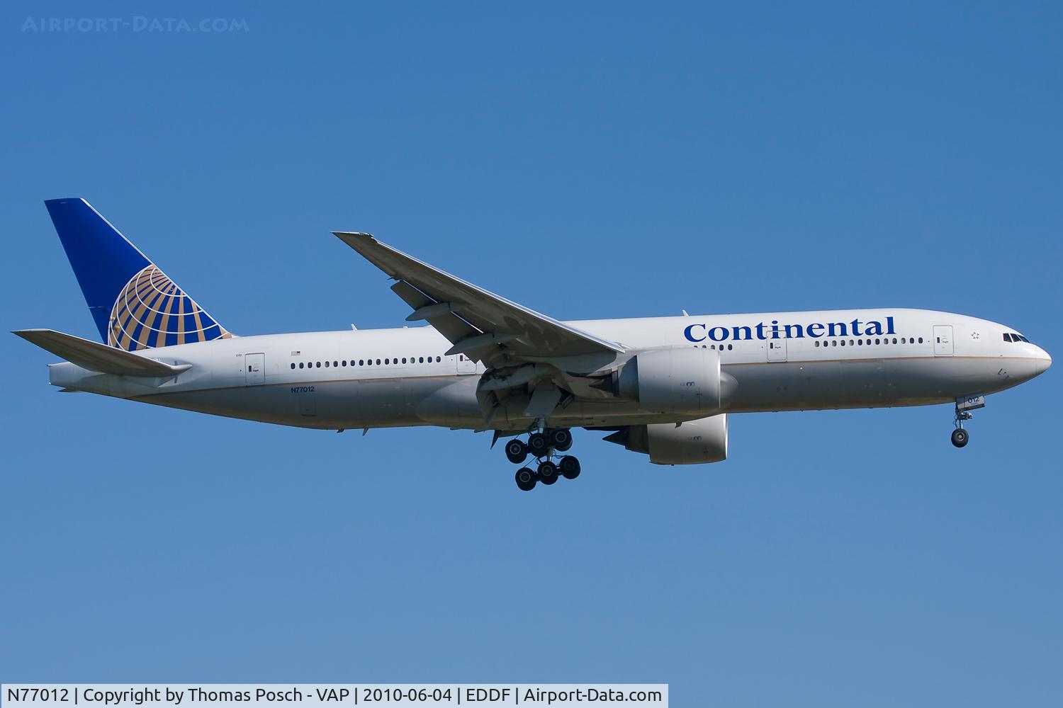 N77012, 1999 Boeing 777-224 C/N 29860, Continental Airlines