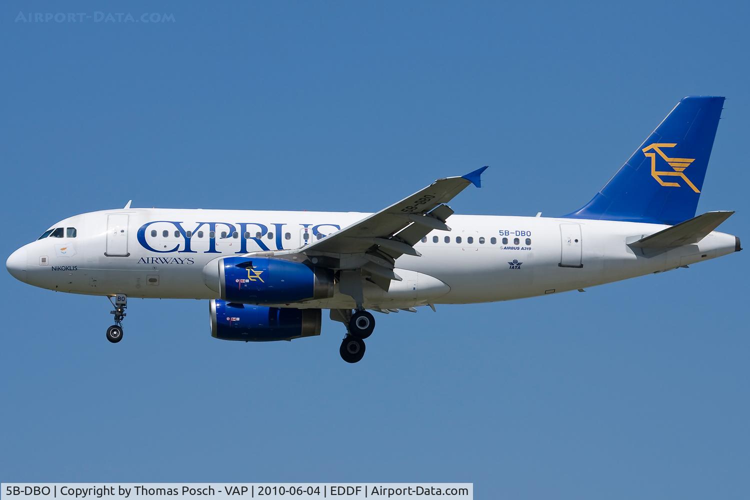 5B-DBO, 2002 Airbus A319-132 C/N 1729, Cyprus Airways