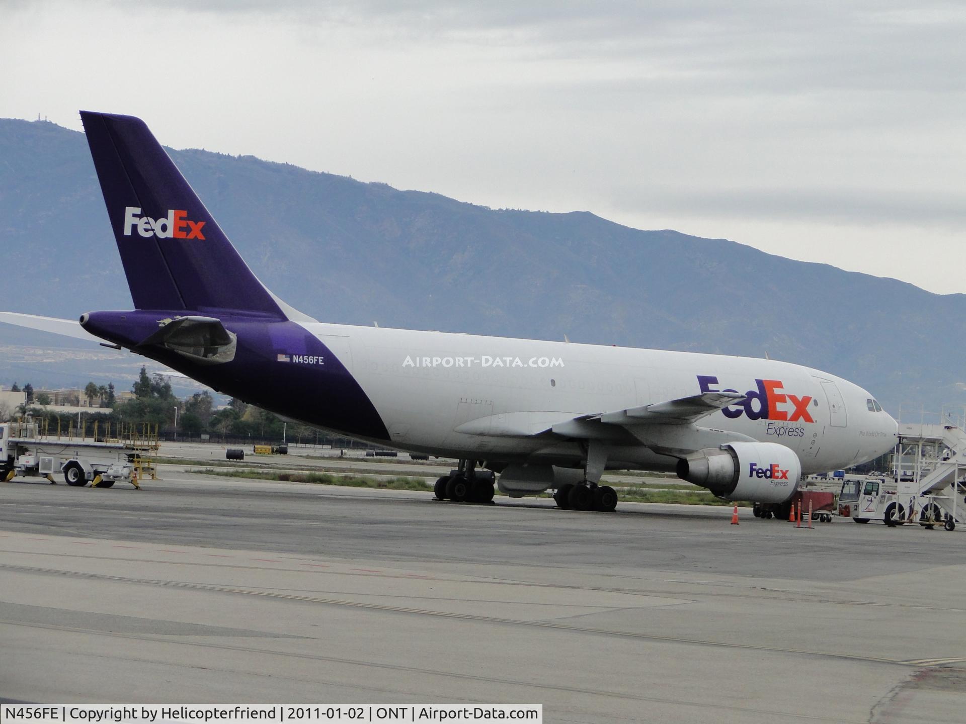 N456FE, 1984 Airbus A310-222 C/N 318, Waiting to be loaded and prepared for flight. Parked east of Fed Ex building