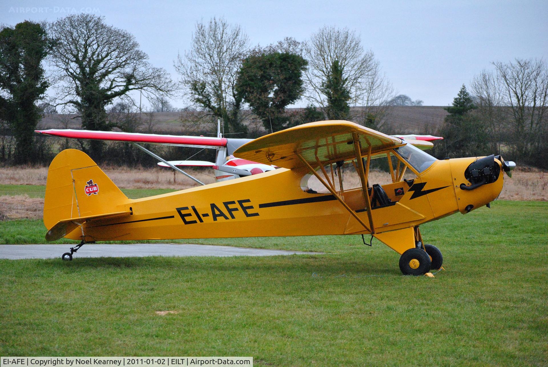 EI-AFE, 1946 Piper J3C-65 Cub Cub C/N 16687, Photographed at Limetree Airfield at the New Year Fly-in.